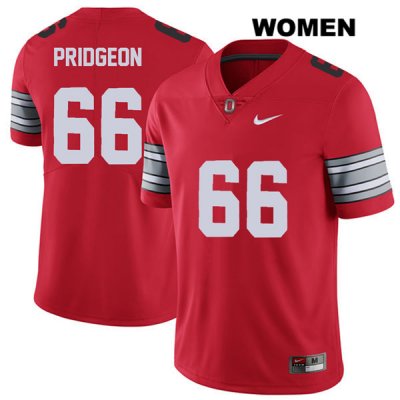 Women's NCAA Ohio State Buckeyes Malcolm Pridgeon #66 College Stitched 2018 Spring Game Authentic Nike Red Football Jersey YK20B37WC